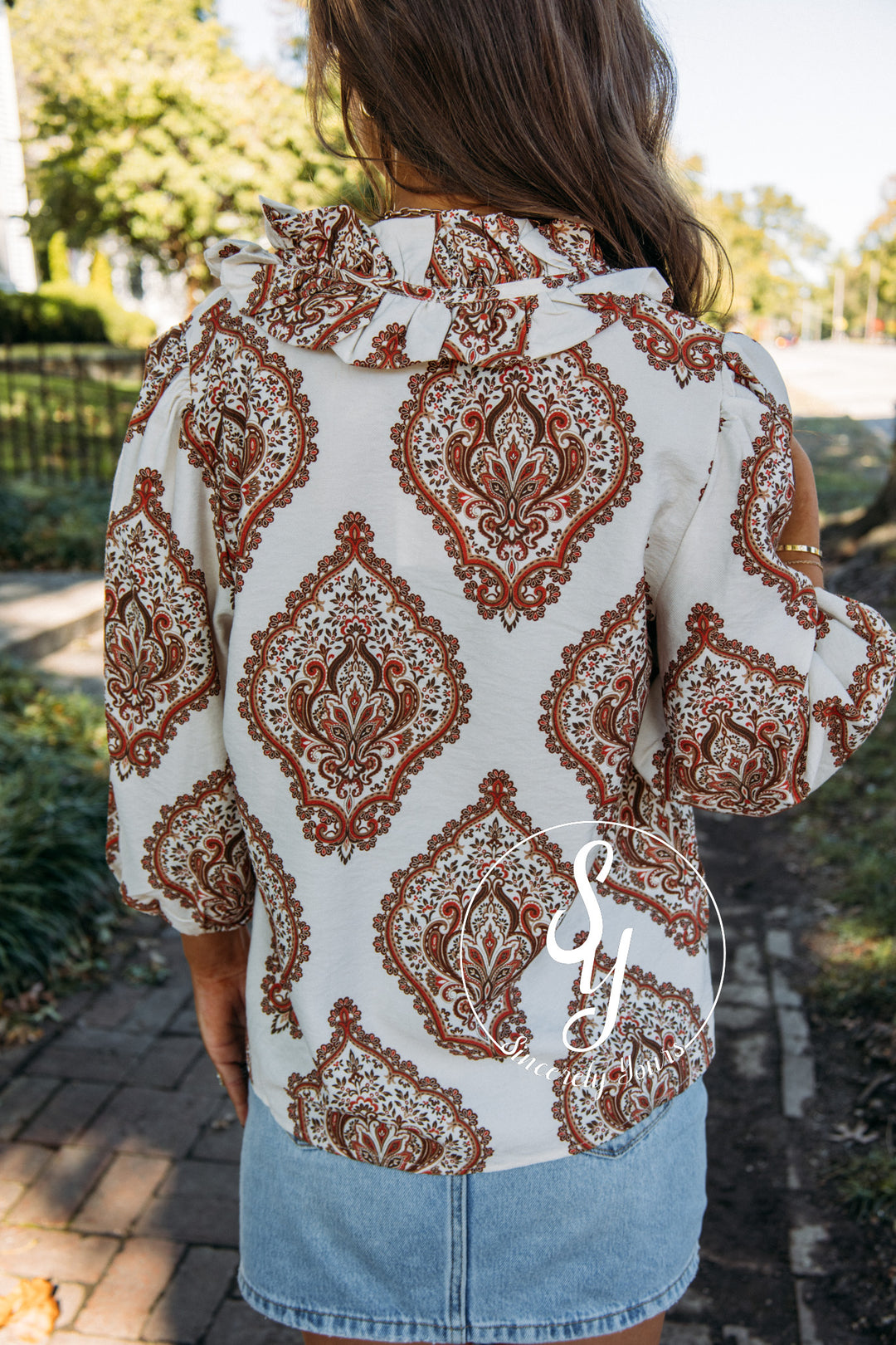 Paisley Living Top - Taupe Mix