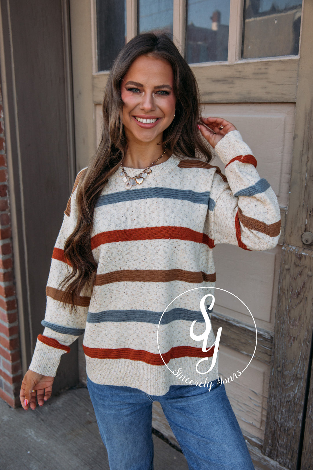 Park Avenue Sweater - Taupe/Slate