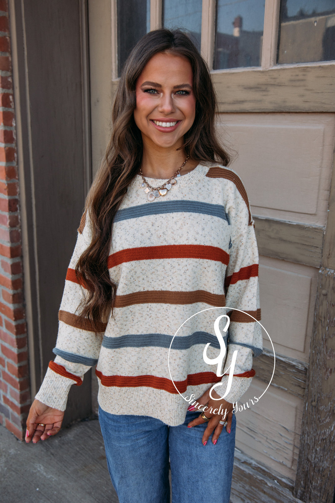 Park Avenue Sweater - Taupe/Slate