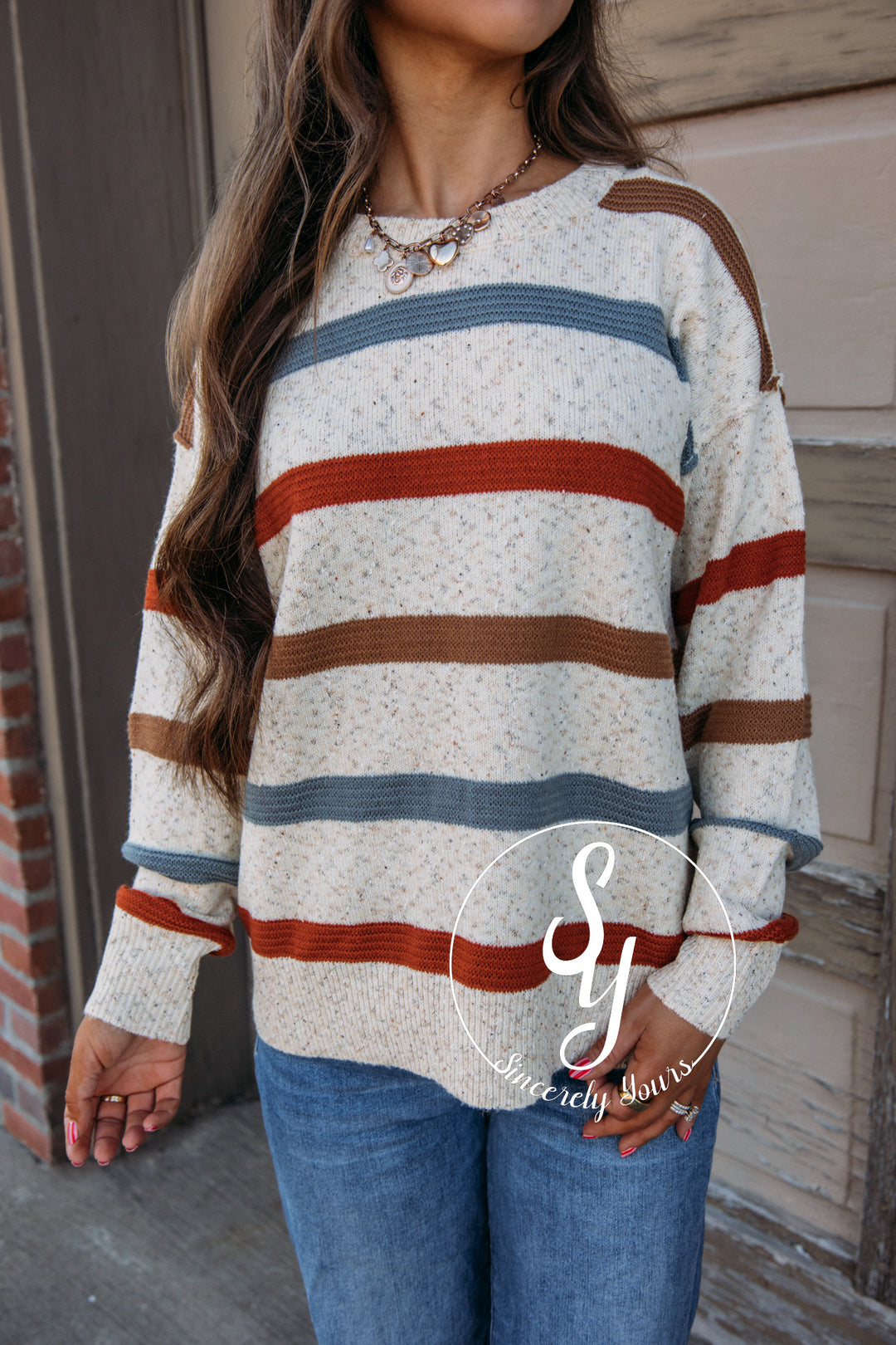 Park Avenue Sweater - Taupe/Slate