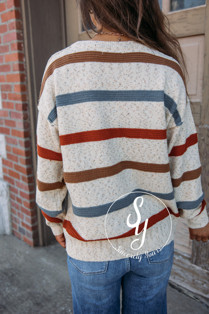 Park Avenue Sweater - Taupe/Slate