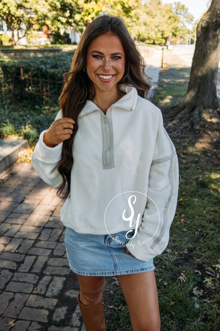 Snuggle Up Pullover- Ivory