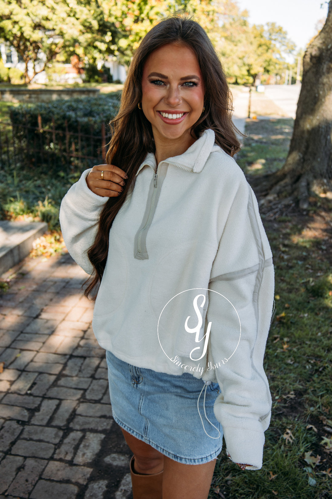 Snuggle Up Pullover- Ivory