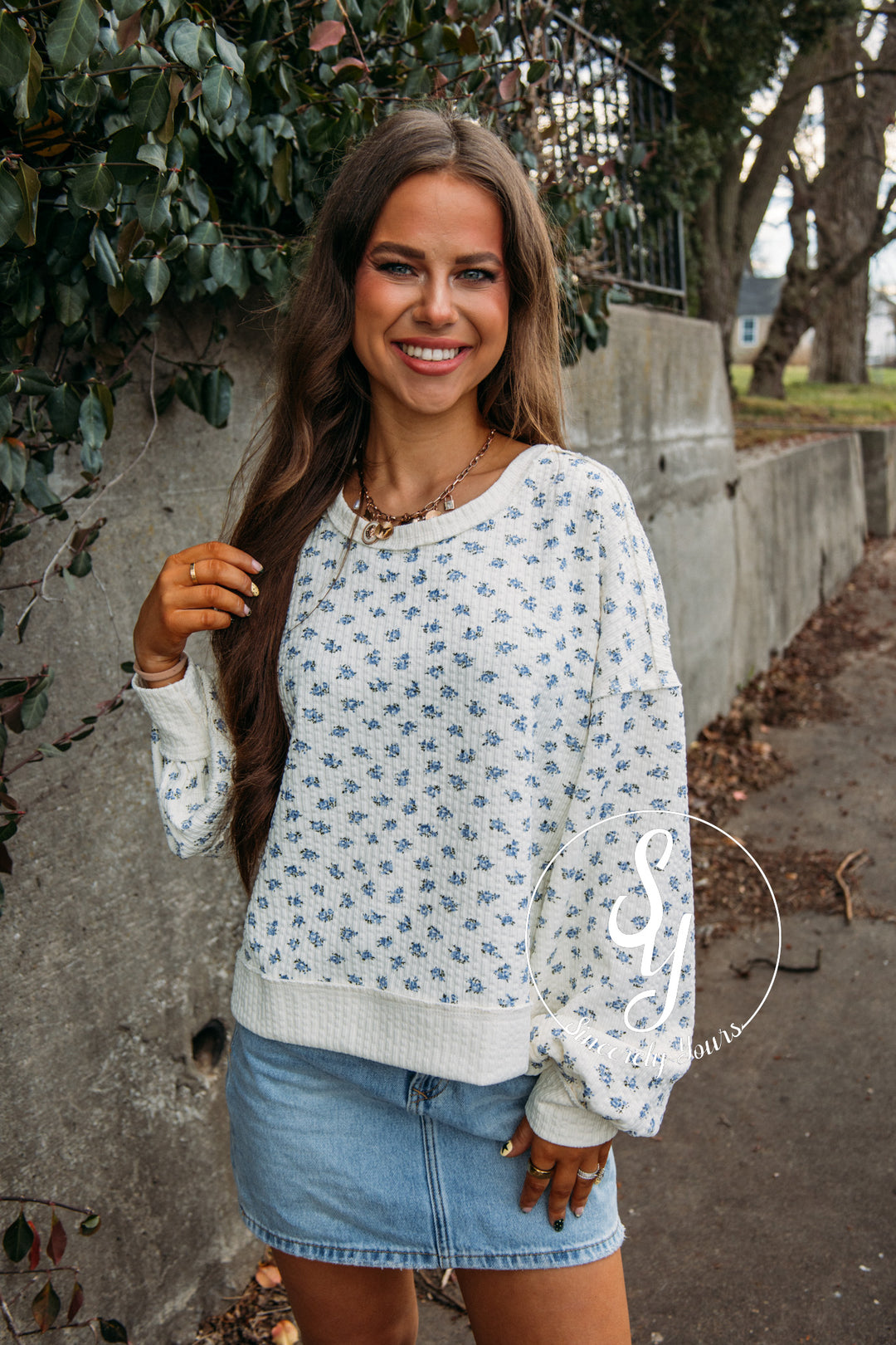 Flowers Popping Top - Cream