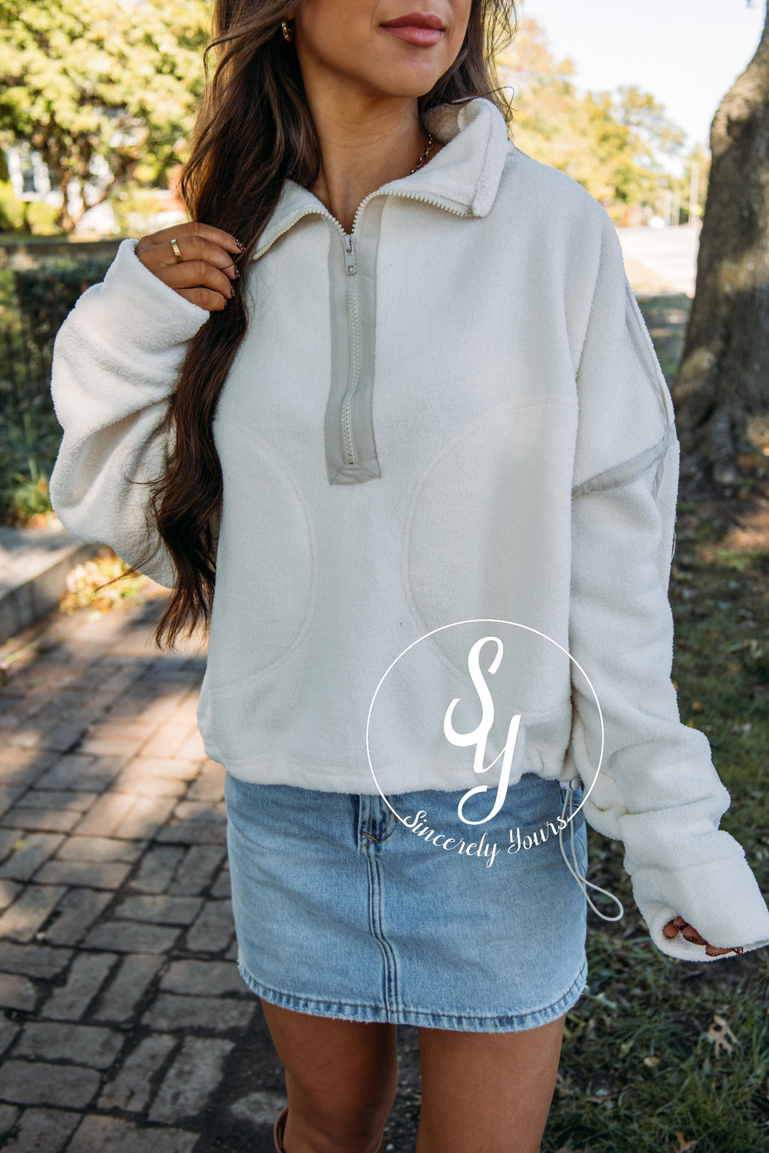 Snuggle Up Pullover- Ivory