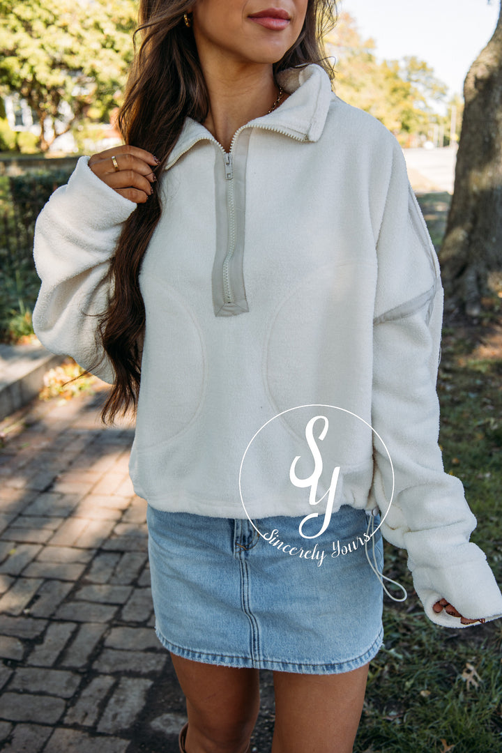 Snuggle Up Pullover- Ivory