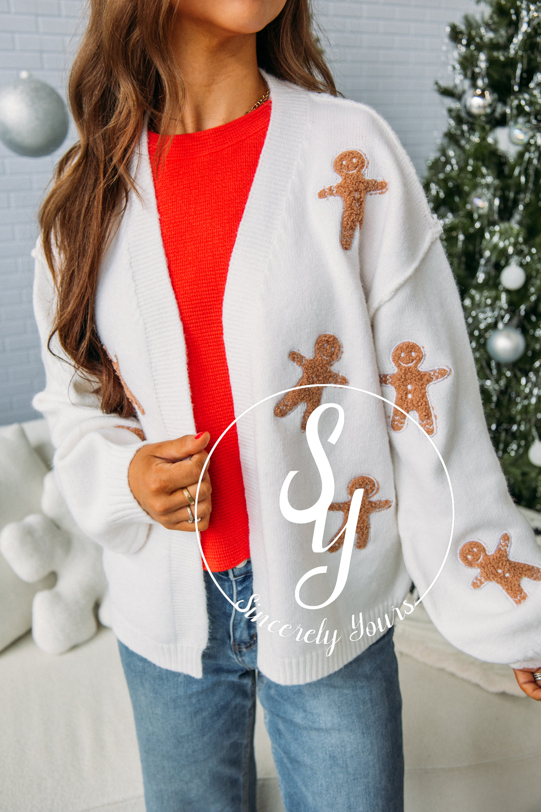 Gingerbread Joy Cardigan - Ivory