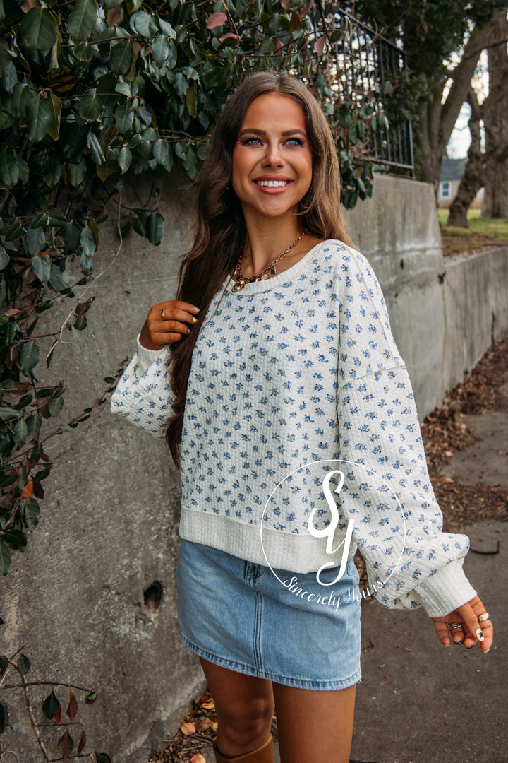 Flowers Popping Top - Cream