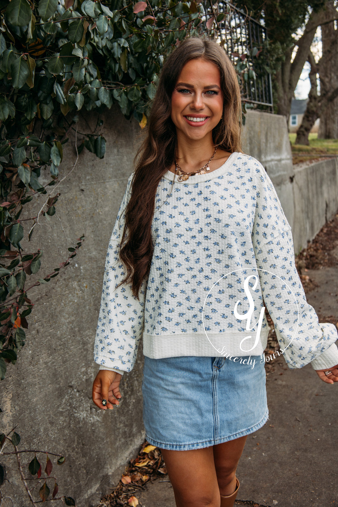 Flowers Popping Top - Cream