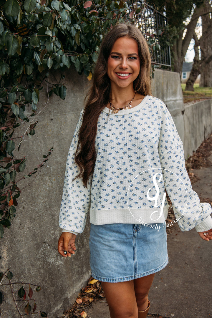 Flowers Popping Top - Cream