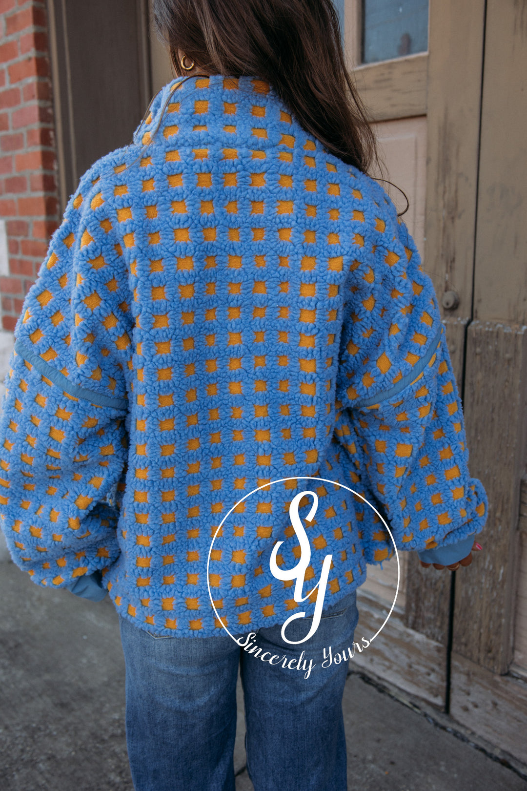 Fashion Forward Coat - Blue/Yellow