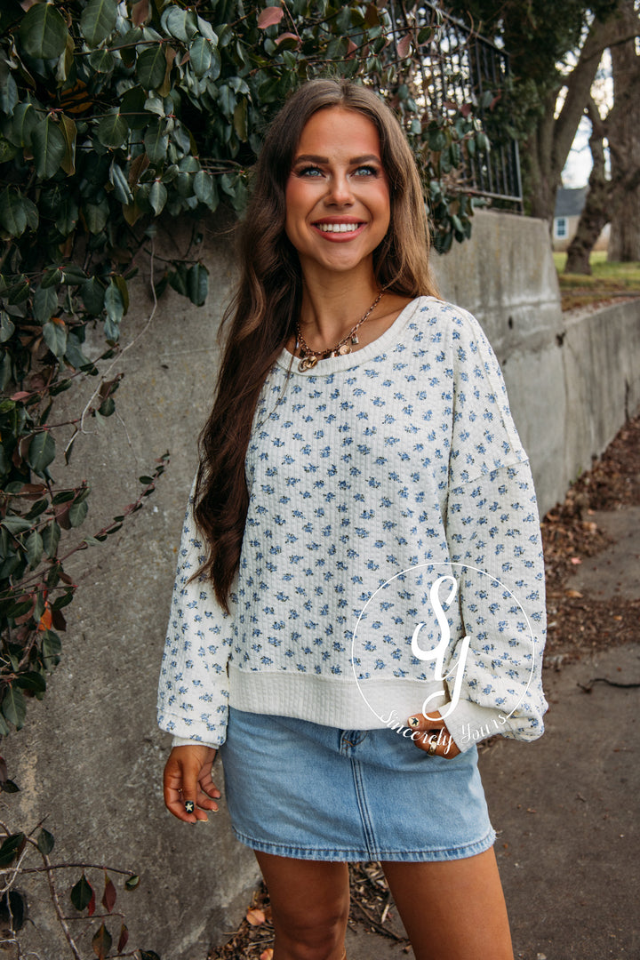 Flowers Popping Top - Cream