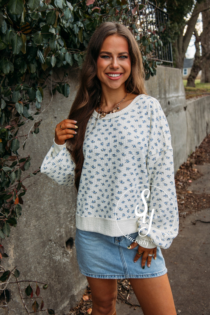 Flowers Popping Top - Cream