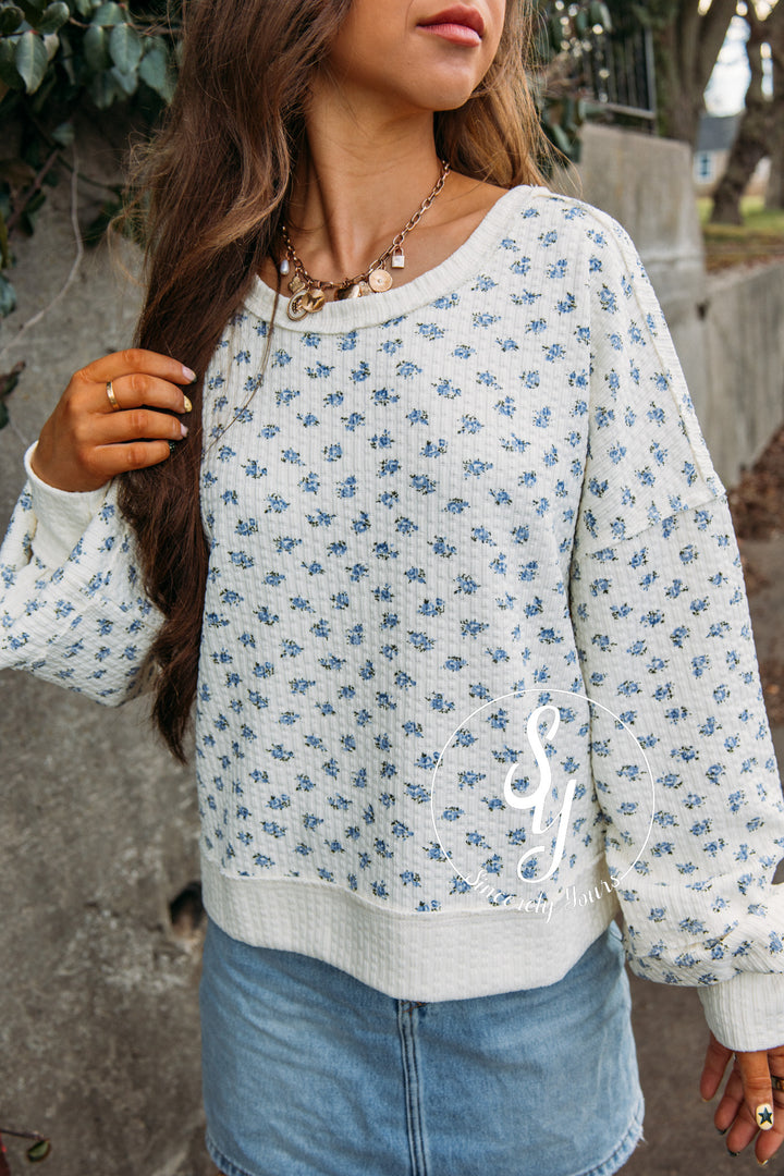 Flowers Popping Top - Cream