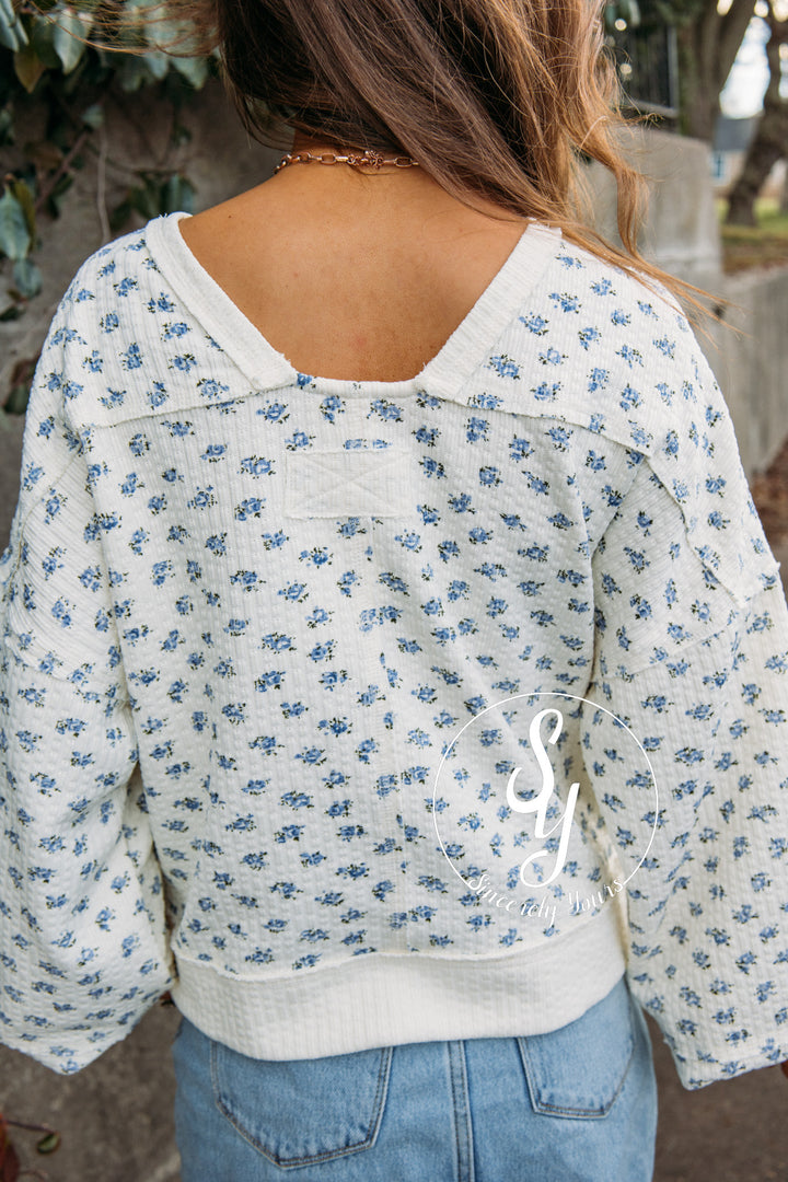 Flowers Popping Top - Cream