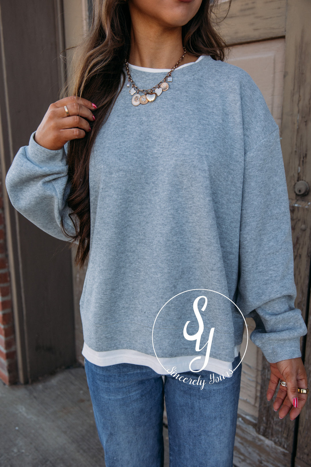 Always Vibing Top - Heather Grey