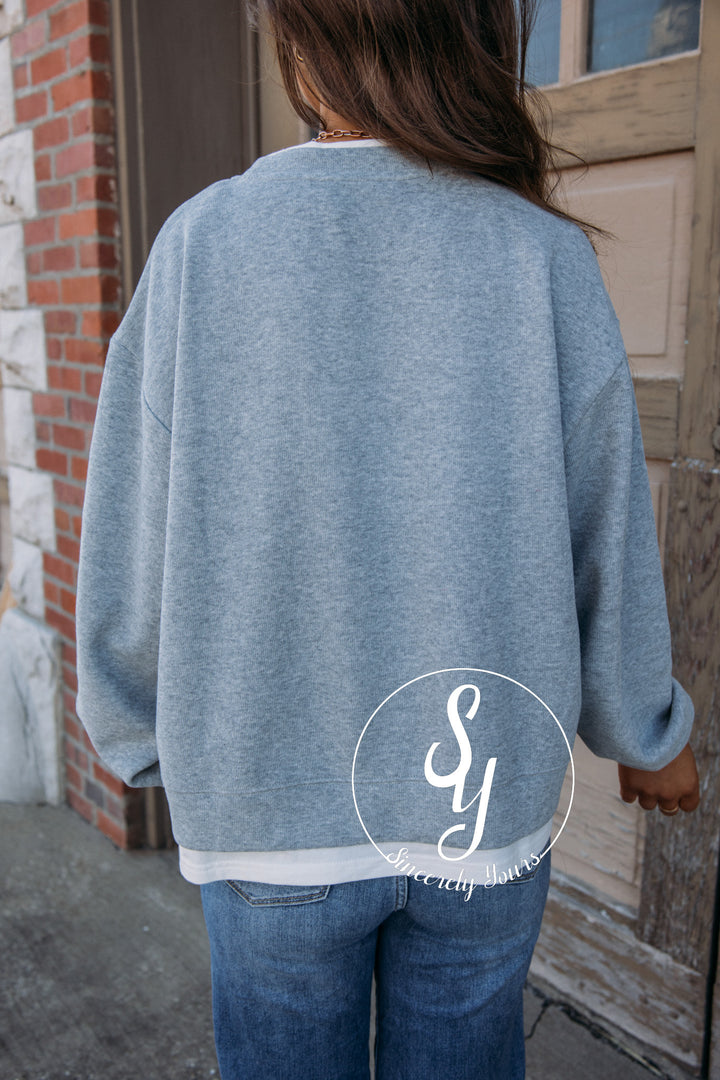 Always Vibing Top - Heather Grey