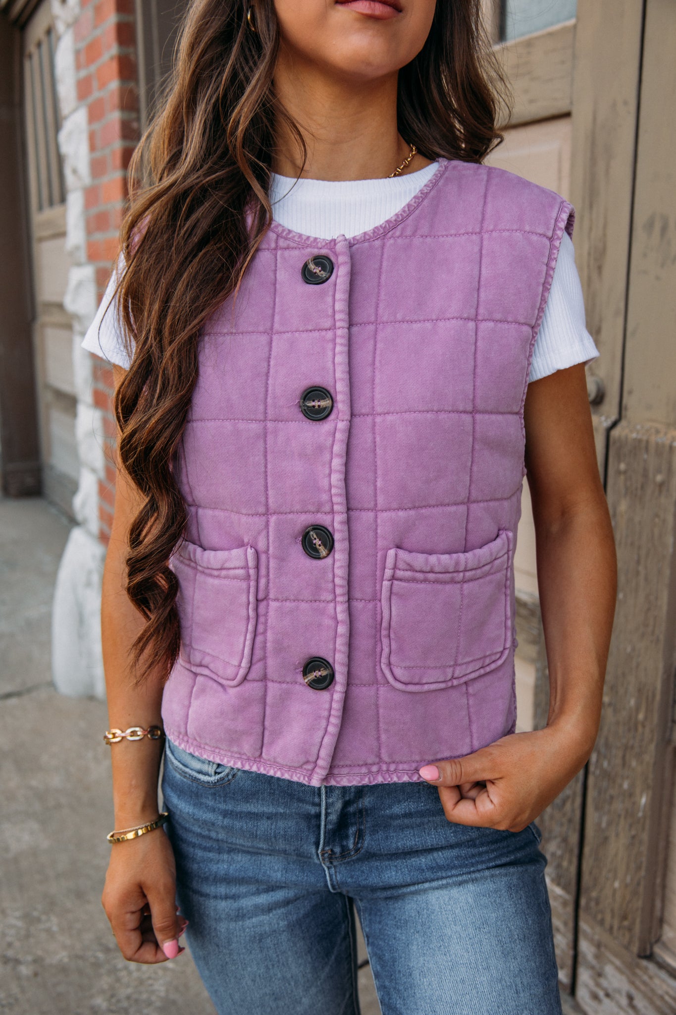 Modern Quarter Vest -Vintage Plum
