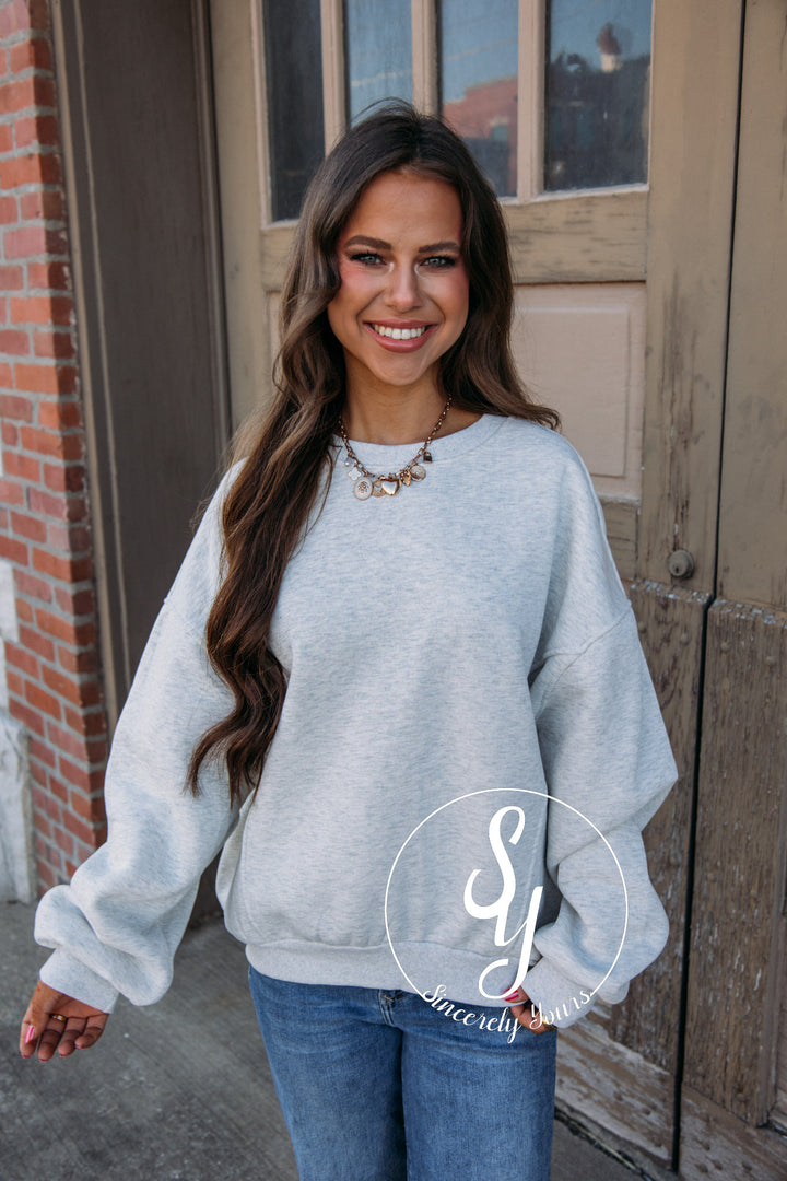 Simple And Sweet Sweatshirt - H. Gray