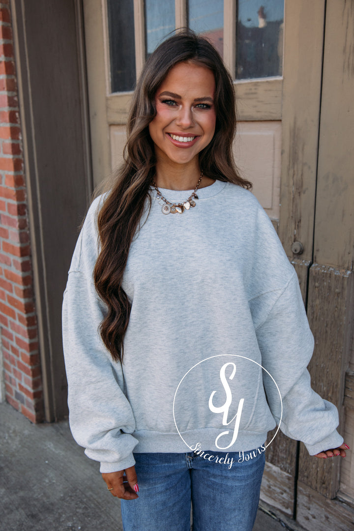 Simple And Sweet Sweatshirt - H. Gray