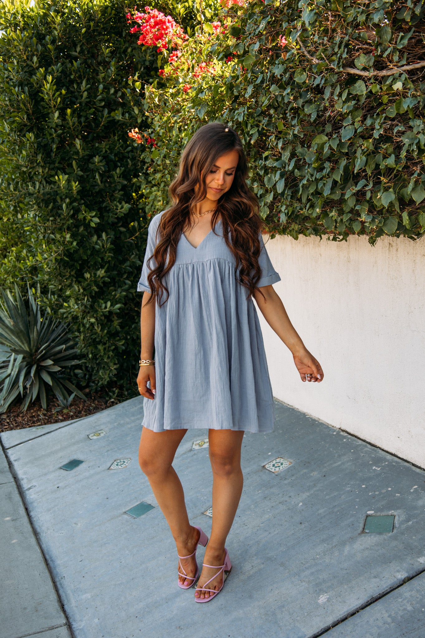 In The Moment Dress - Misty Blue