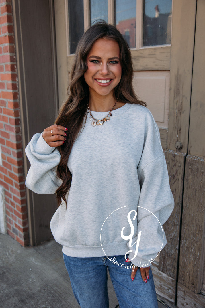 Simple And Sweet Sweatshirt - H. Gray