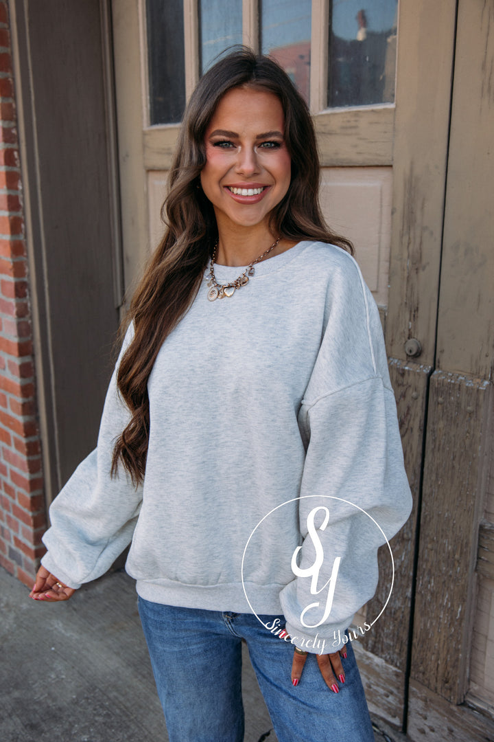 Simple And Sweet Sweatshirt - H. Gray