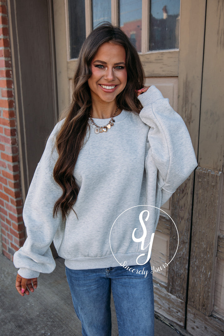 Simple And Sweet Sweatshirt - H. Gray