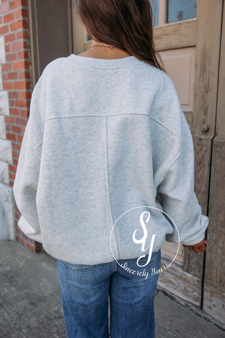 Simple And Sweet Sweatshirt - H. Gray