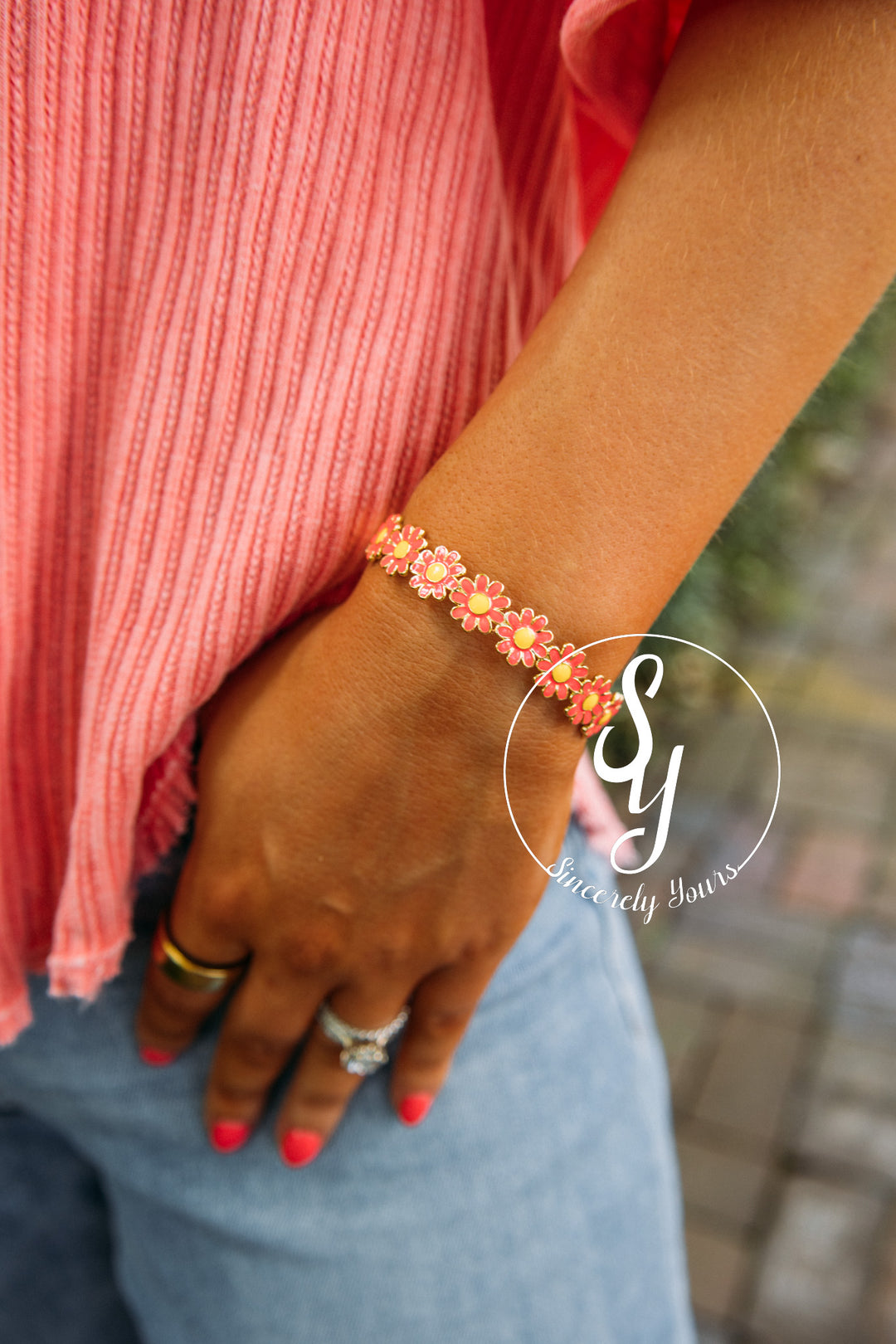 Daisy Hope Bracelet-Pink