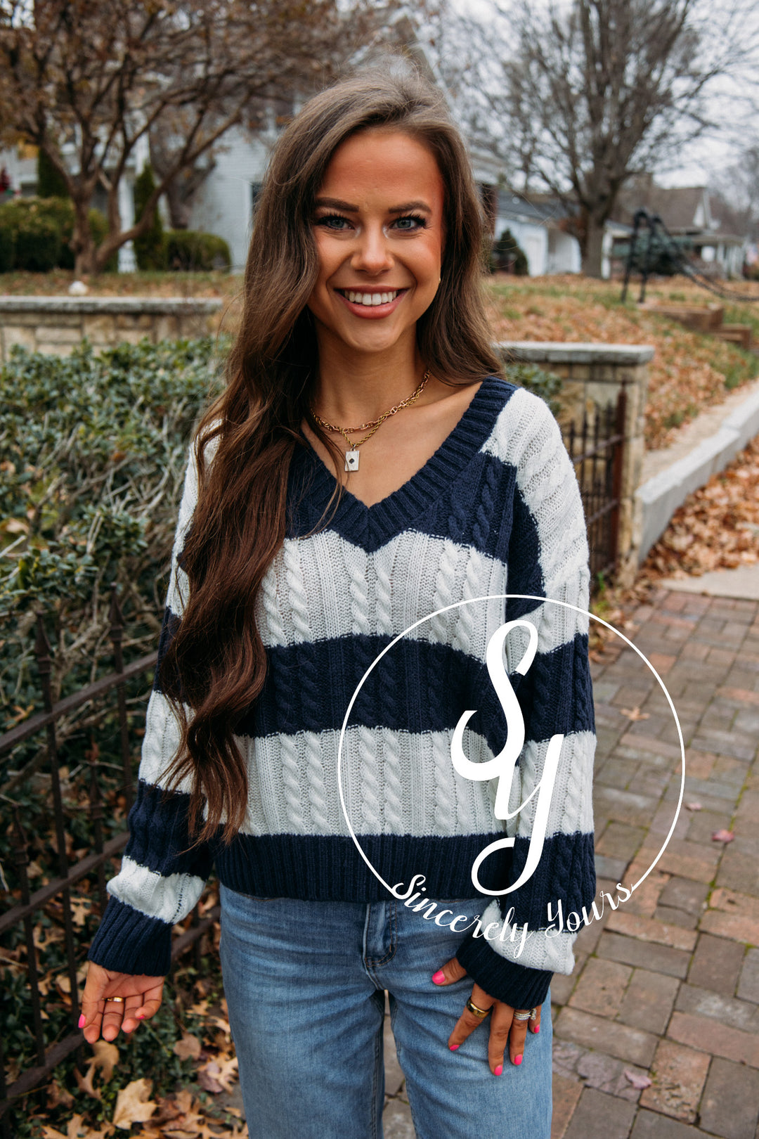 Cute Energy Sweater- Navy