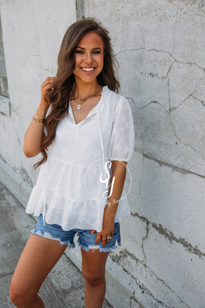 Catch The Detail Top - White