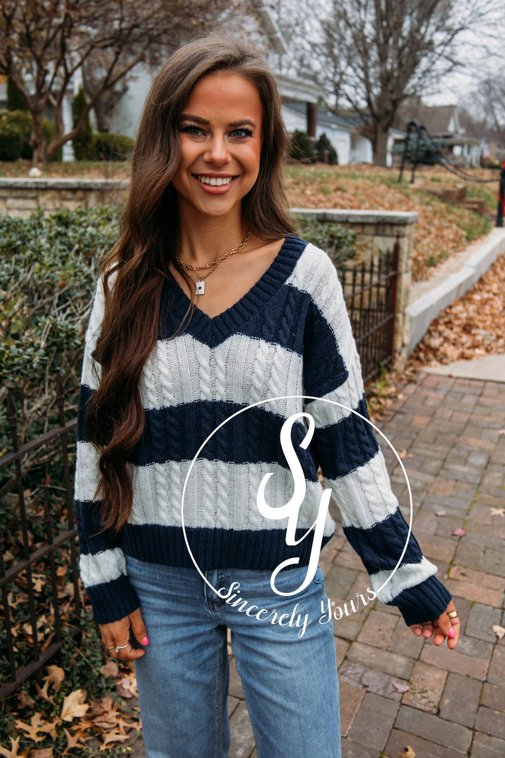 Cute Energy Sweater- Navy