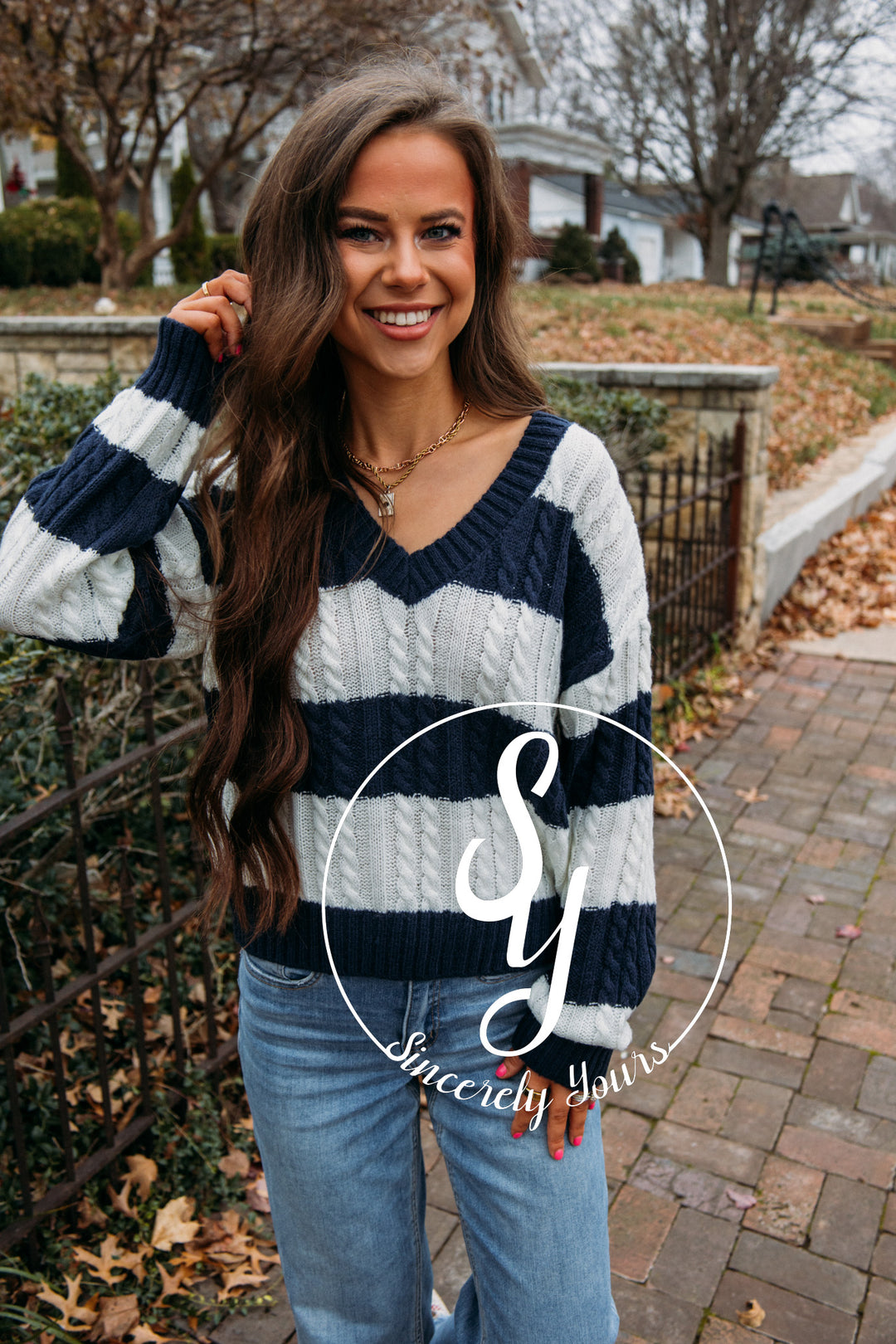 Cute Energy Sweater- Navy