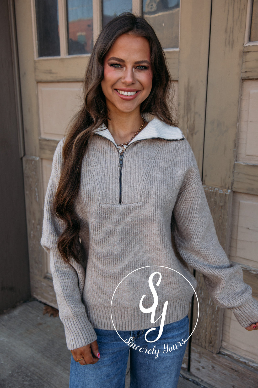 Take In the Chill Pullover - Taupe Heather