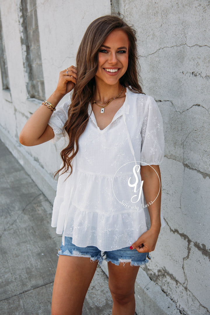 Catch The Detail Top - White