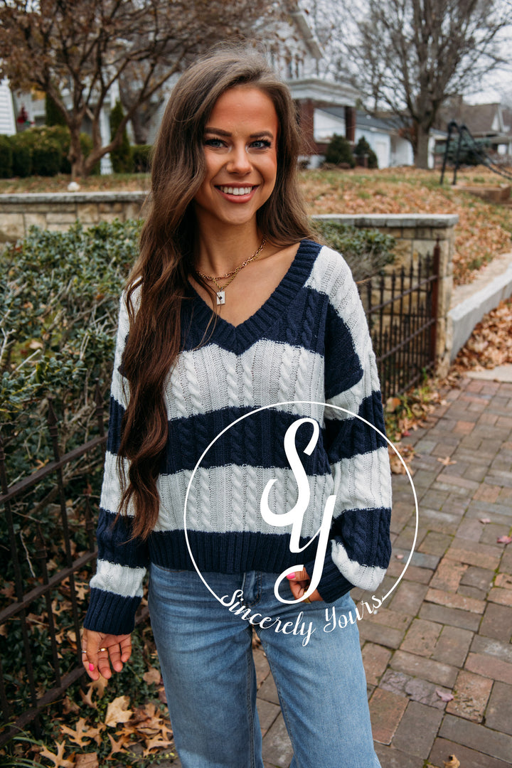 Cute Energy Sweater- Navy