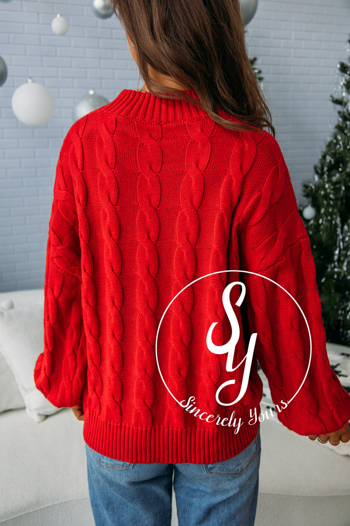 Holiday Sweater- Red/White