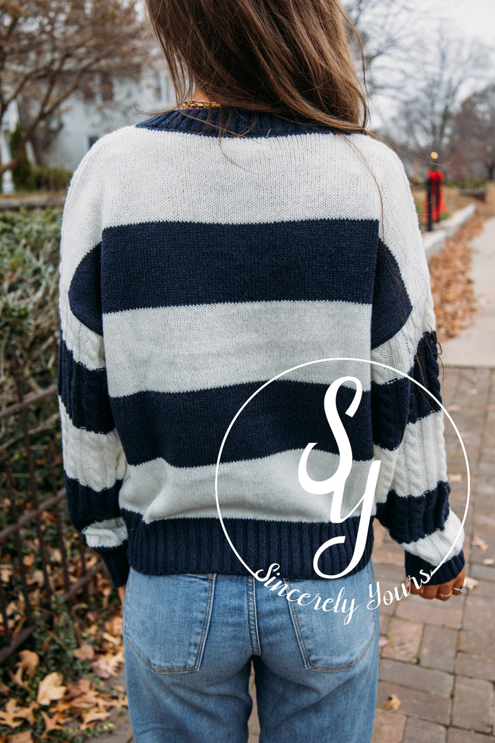 Cute Energy Sweater- Navy