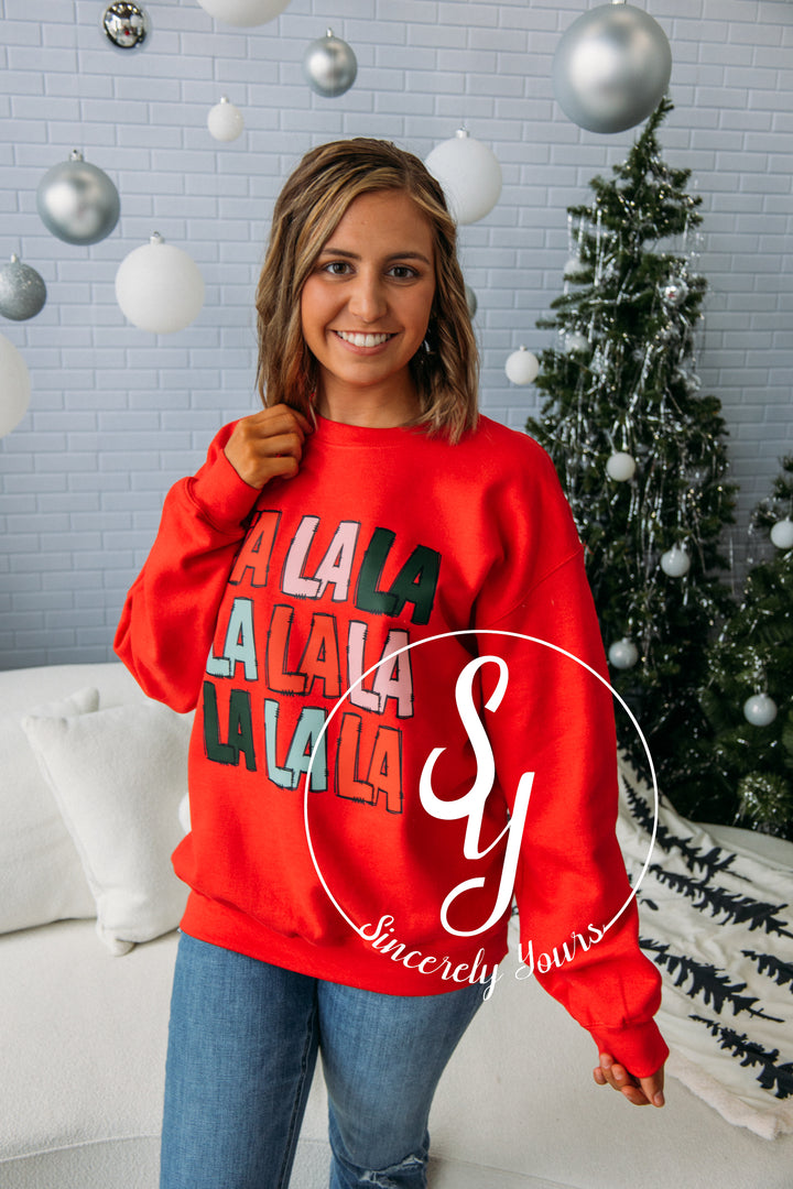 Colorful Christmas Crewneck - Red