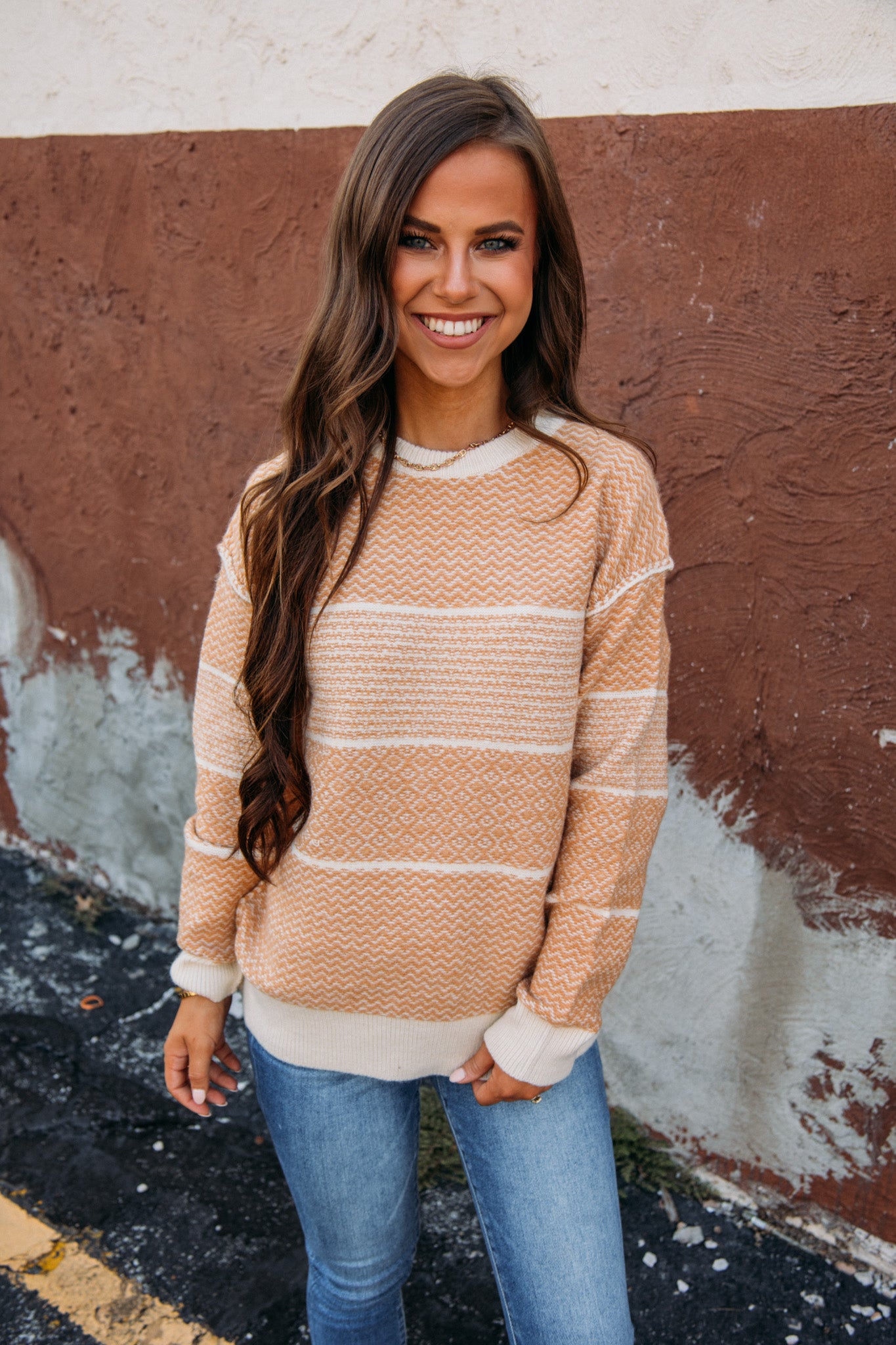 On Trend Sweater - Dusty Apricot