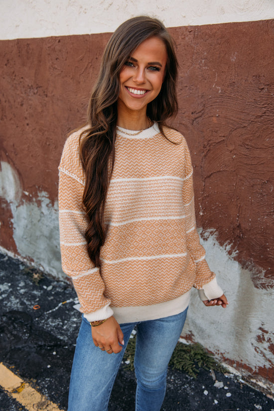 On Trend Sweater - Dusty Apricot