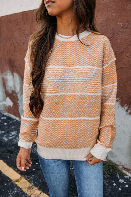 On Trend Sweater - Dusty Apricot