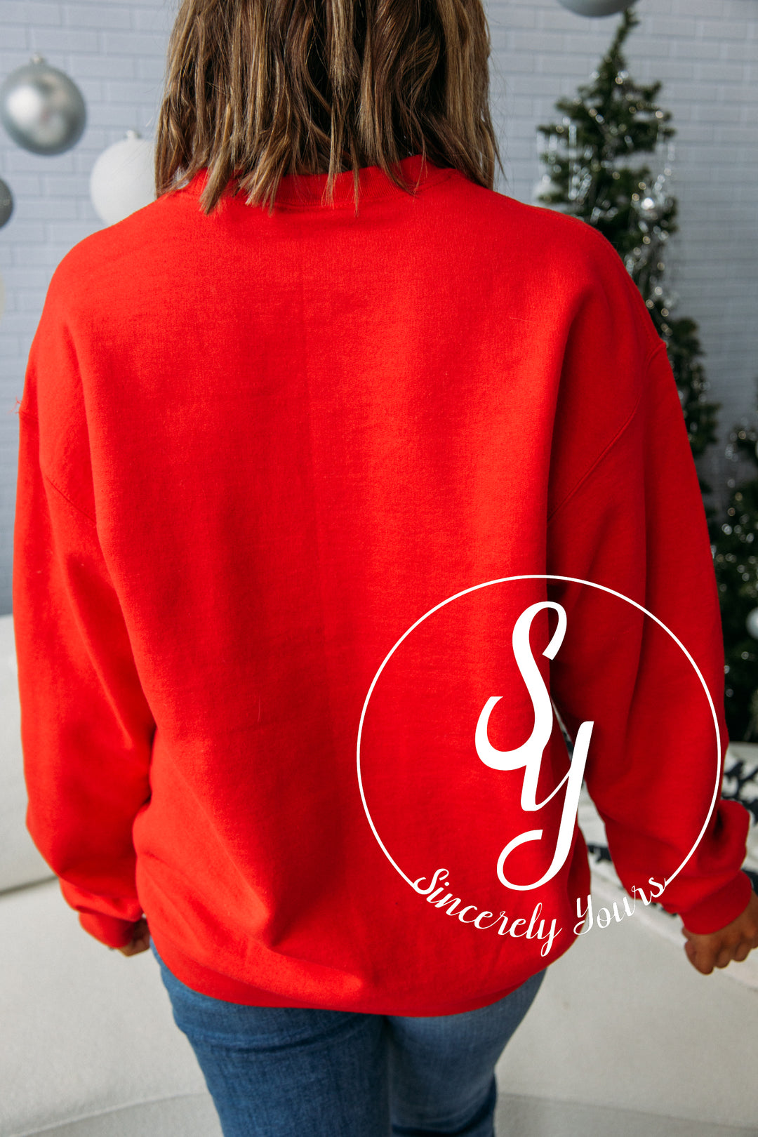 Colorful Christmas Crewneck - Red