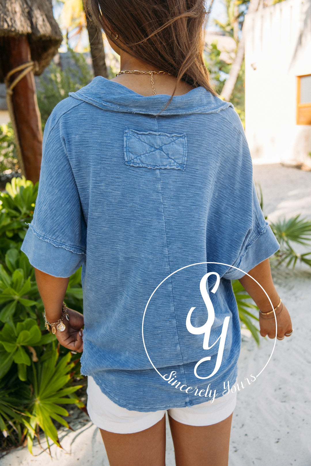 Wonderment Top - Denim Blue