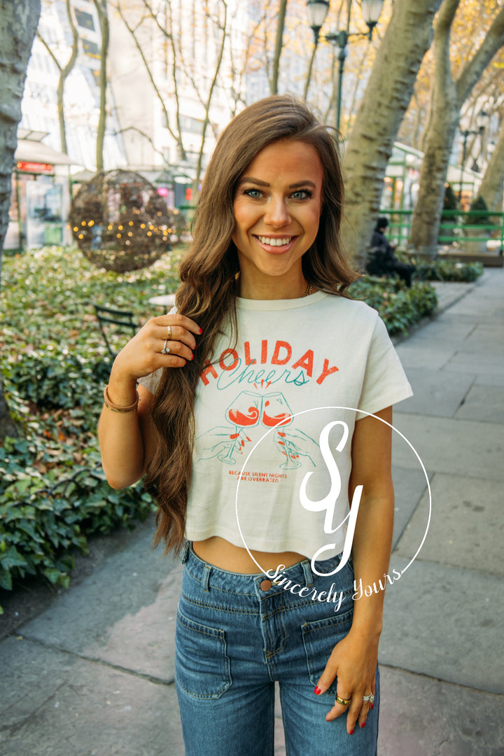 Holiday Cheers Tee - Off White