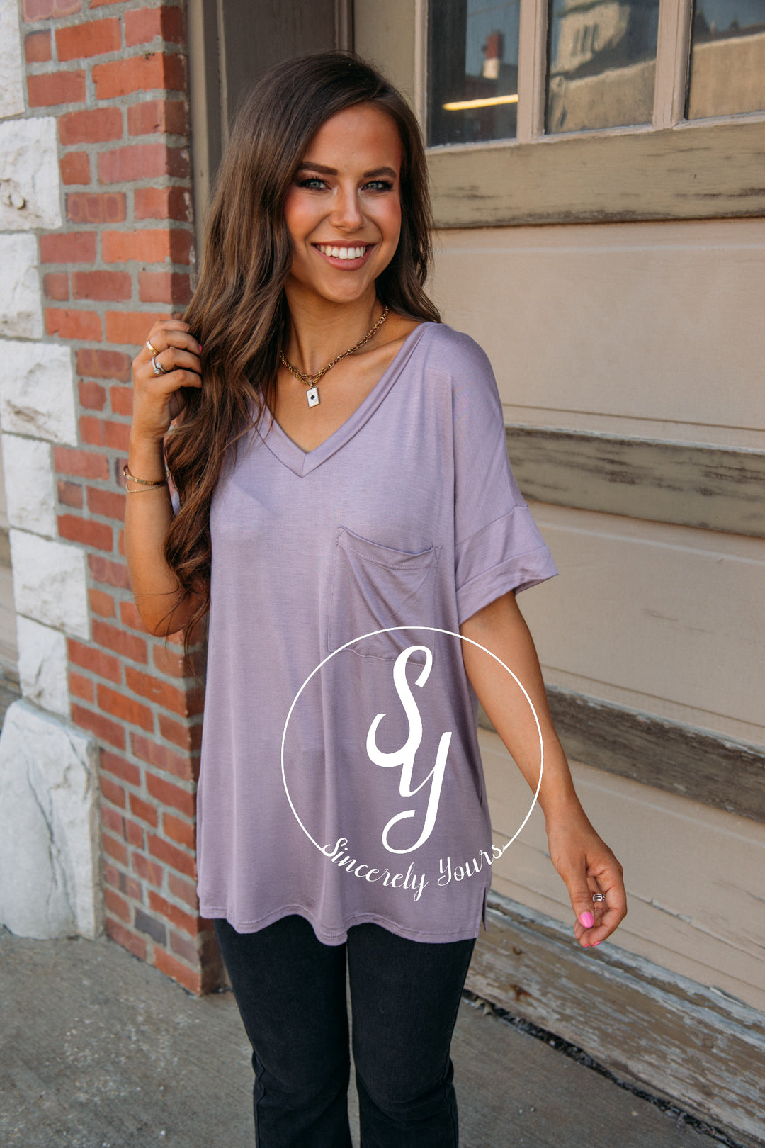 Big Smile Tee - Lilac