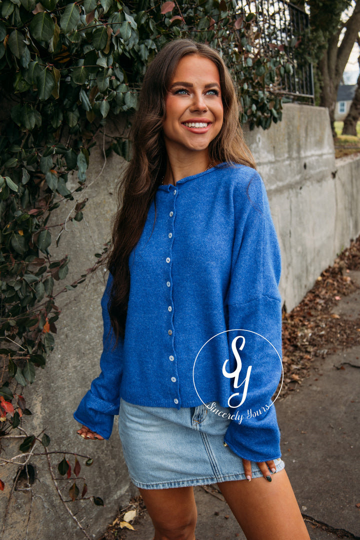 The Vibe Cardigan - Blue