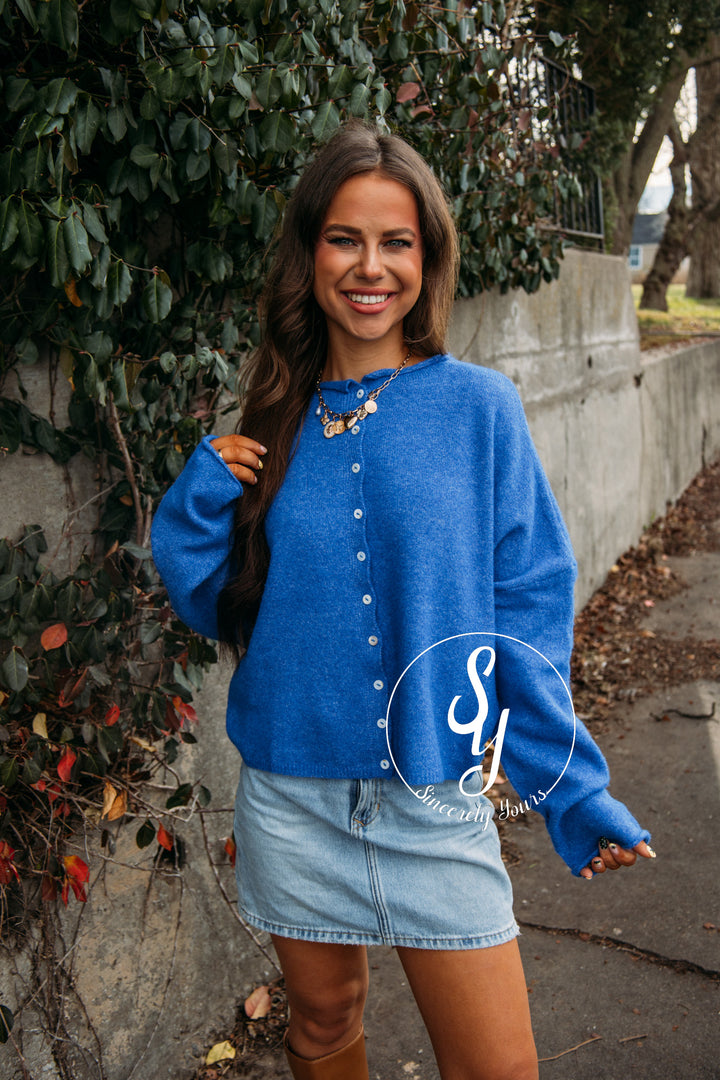 The Vibe Cardigan - Blue