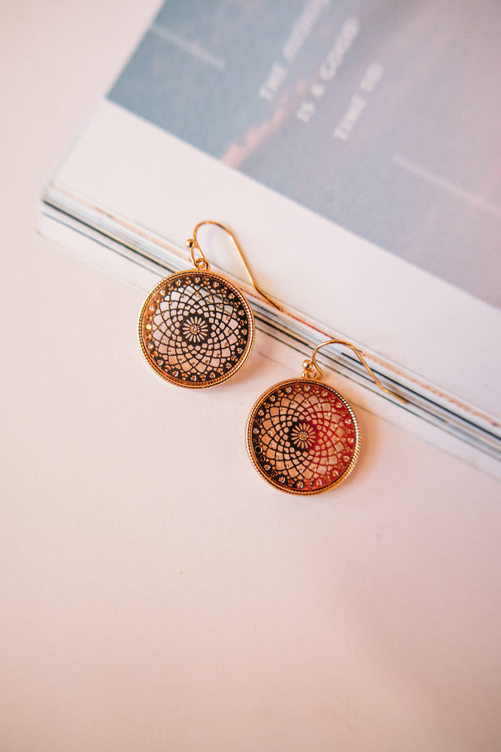Ringed Spiral Earring -Gold